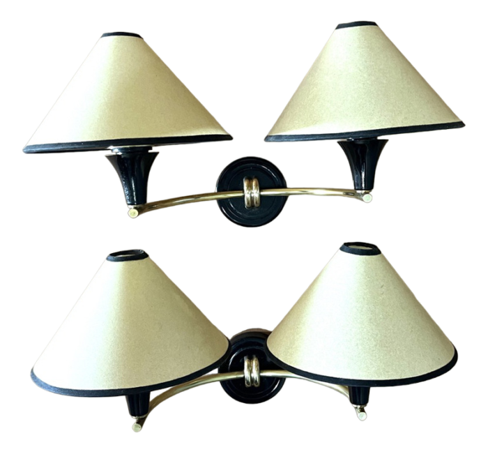 wall lamps from arlus france 1950s set of 2 9588