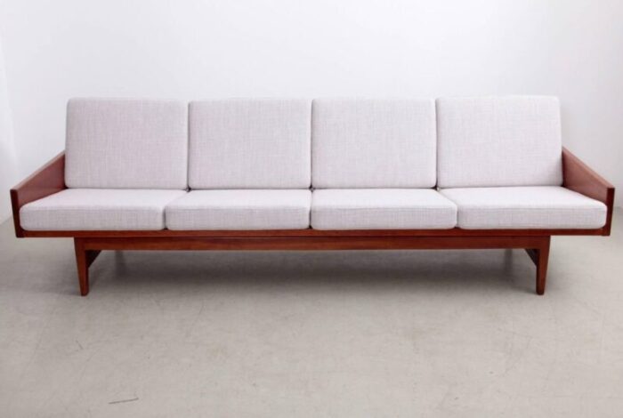 walnut 4 seat sofa by arden riddle usa 1967 2