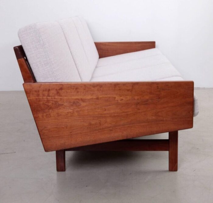 walnut 4 seat sofa by arden riddle usa 1967 3