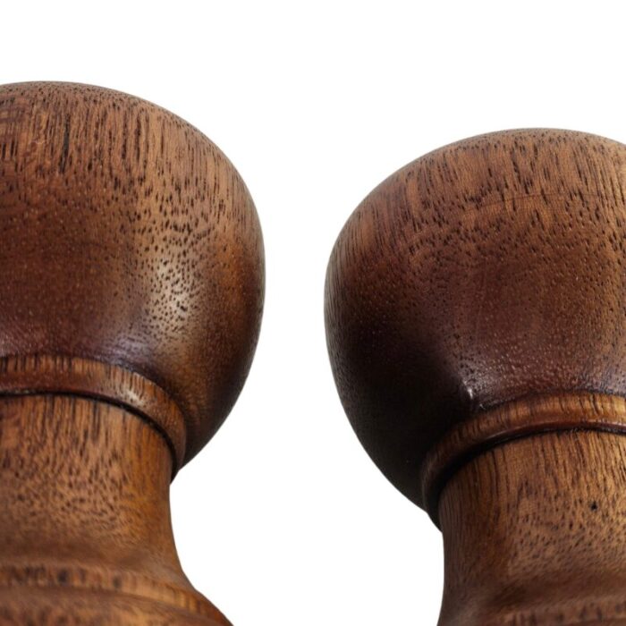 walnut baluster hand turned wood candle holders 8 tall set of 2 9889