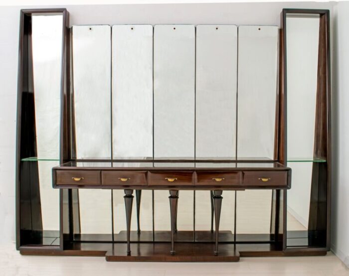 walnut sideboard with mirrors by guglielmo ulrich for ar ca 1940s 1