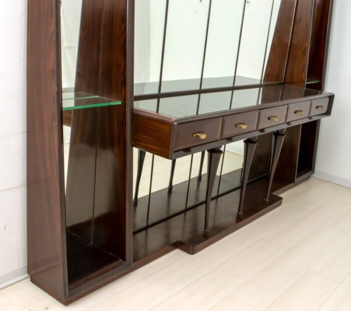 walnut sideboard with mirrors by guglielmo ulrich for ar ca 1940s 3