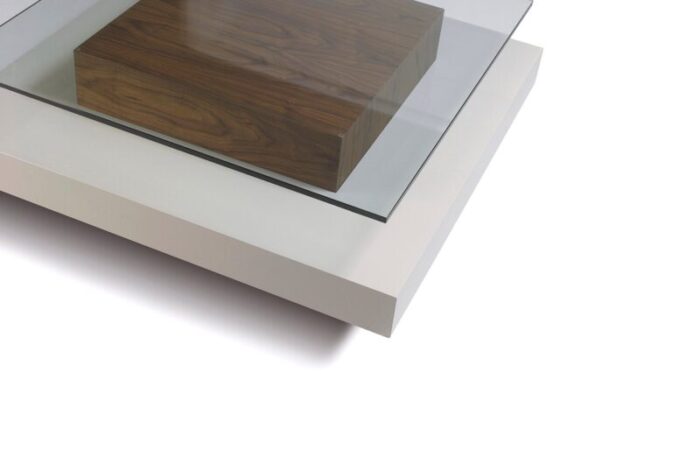 white crystal and wood coffee table by jacobo ventura for ca spanish handicraft 2