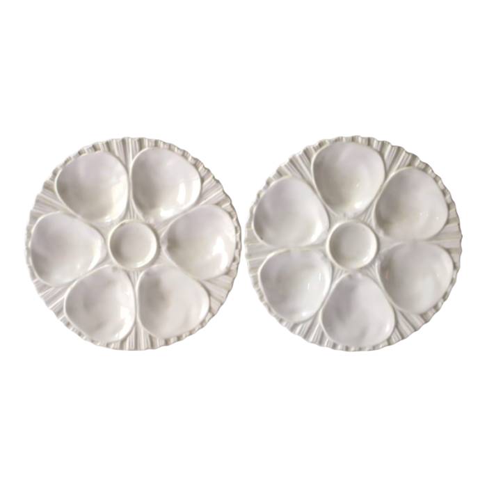 white oyster plate pair 0226