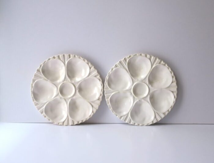 white oyster plate pair 2785