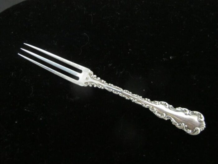 whiting gorham sterling silver louis xv strawberry 3 tine fork set of 4 1144