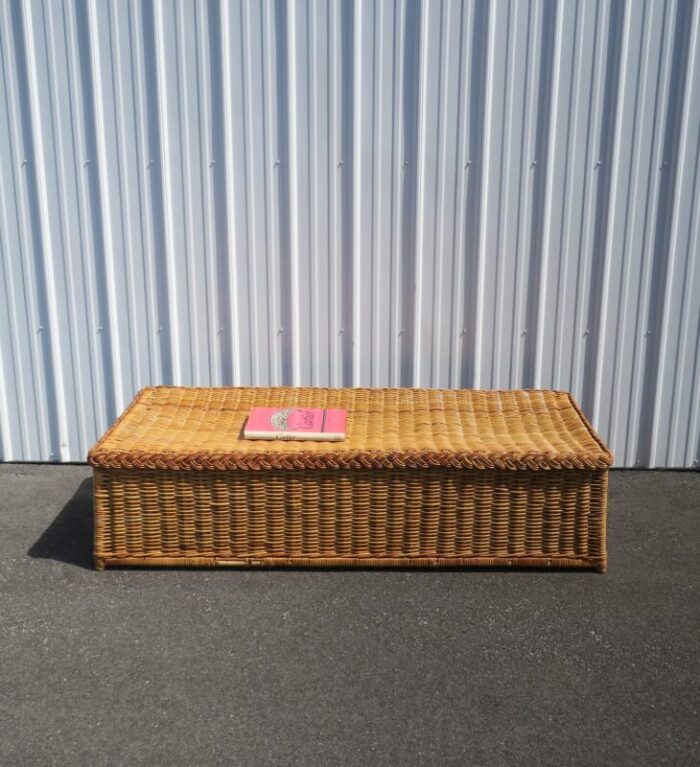 wicker bench ottoman coffee table 1359