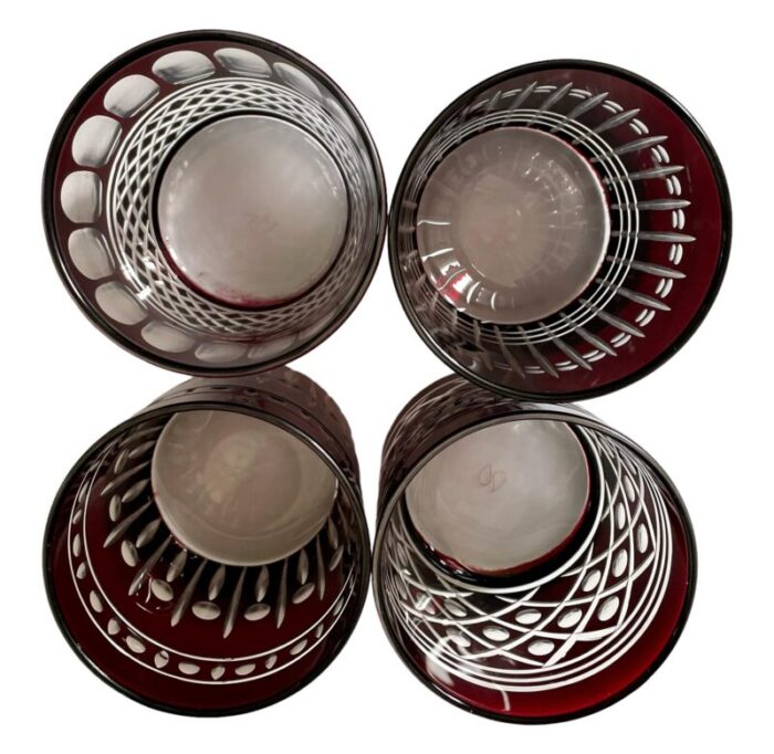 williams sonoma regency garnet bohemian red cut to clear dofs set of 4 2851