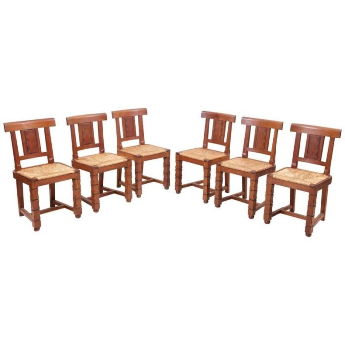 wooden chairs by jacques matteau france 1930s set of 6 1