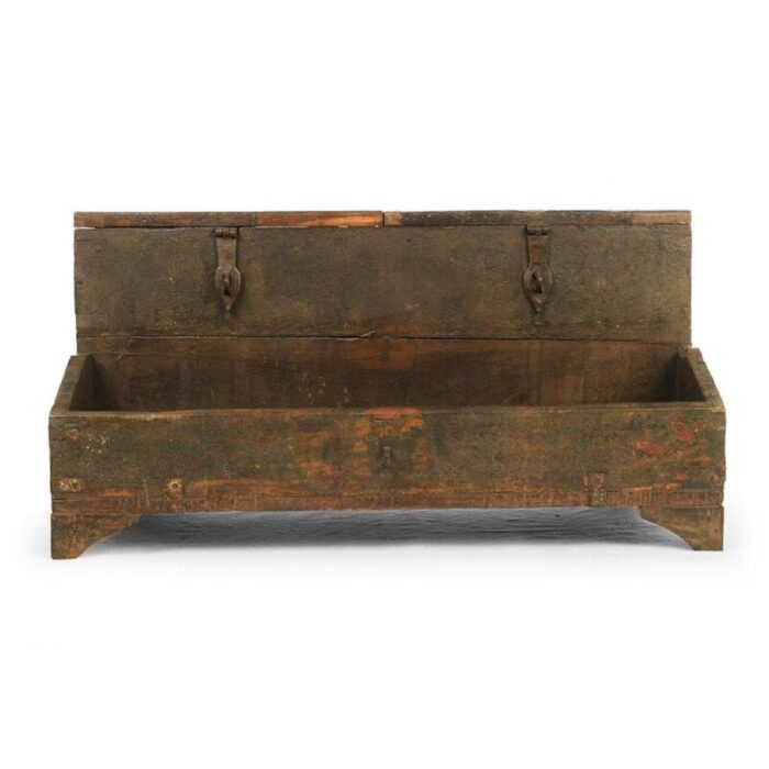 workshop chest in patinated wood 1940s 1