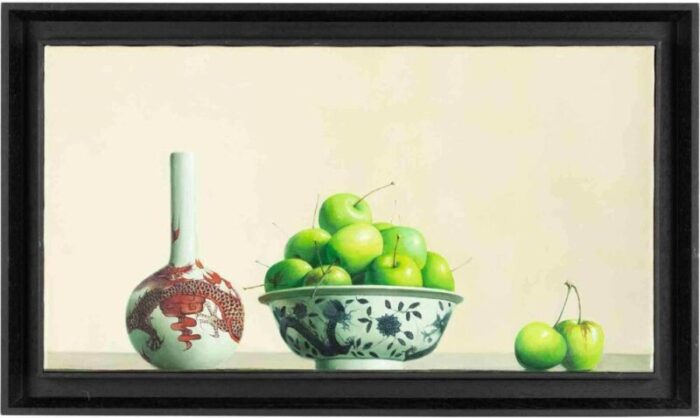 zhang wei guang still life with apples and bottle oil painting 2006 5925